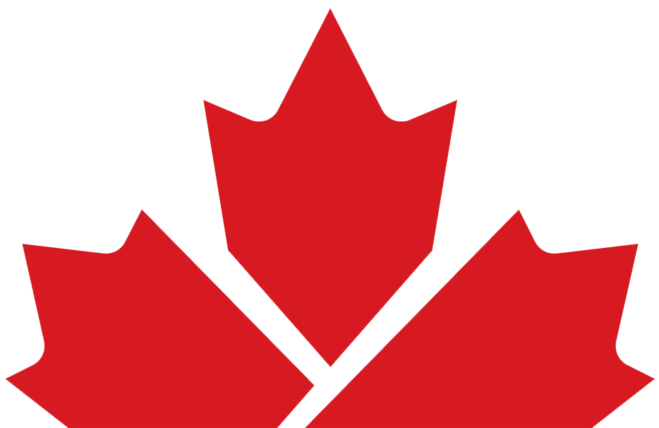 Maple leaf icon split into three