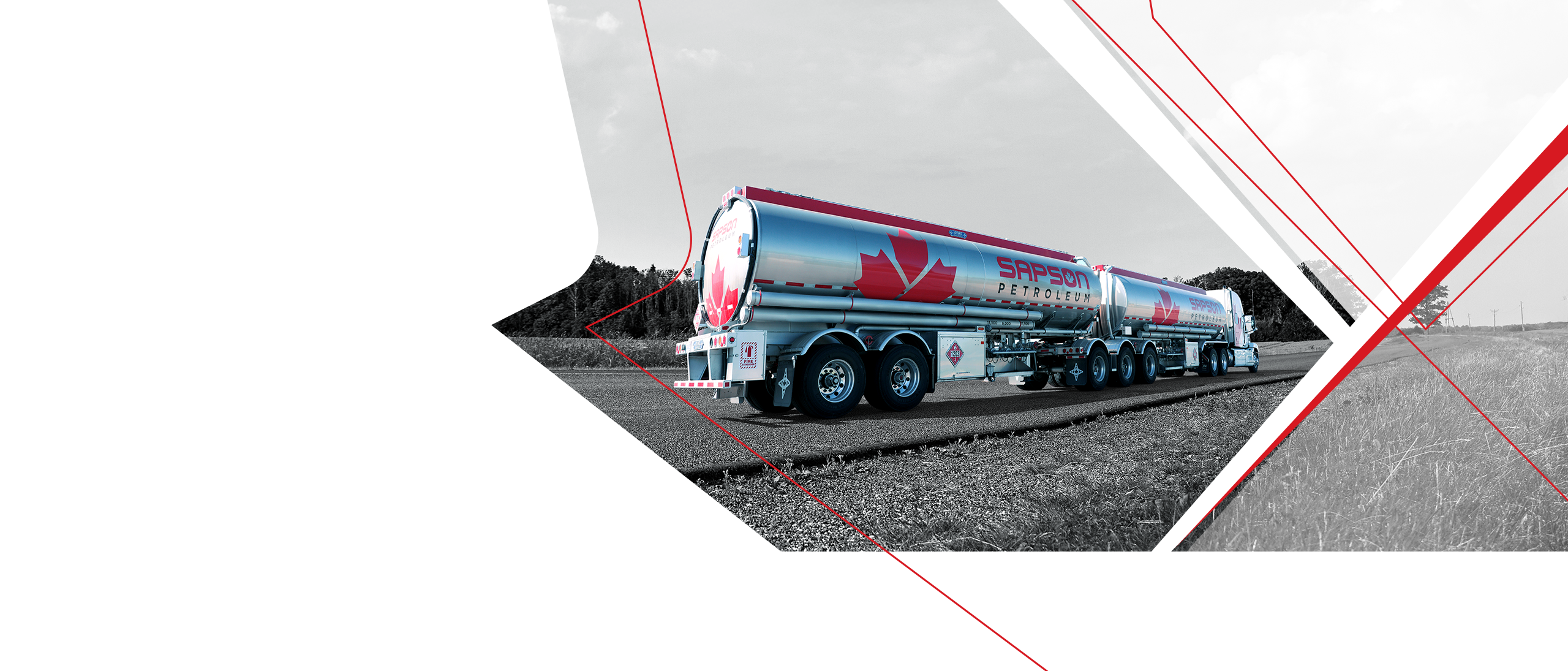 Sapson Petreoleum B-train tanker transporting bulk fuel on Ontario highway